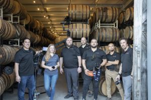 The team shooting at Mystic Distillery. Watch the behind the scenes video here.