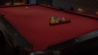 Pool Table with the Balls Racked 