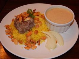 Mansaf - The National Dish of Jordan big Lamb Chunks in sheep's milk yogurt sauce