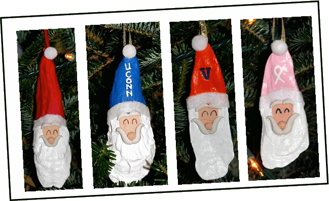 christmas stores raleigh Oyster Shell Santa Ornaments