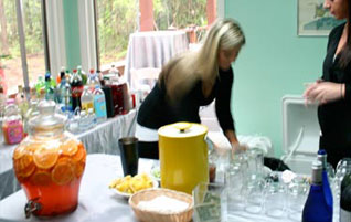 We can provide a bar set up and even bartenders to serve up wine, beer and cocktails for your guests' enjoyment.