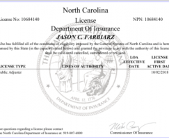 North Carolina Public Adjuster License